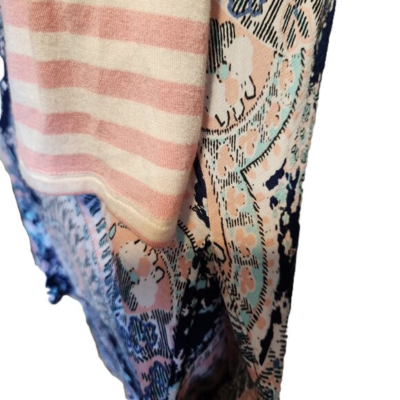 ❤️ 4/$20 Honeyme dress Women's large Contrasting print stripes paisley fall cute - Picture 7 of 13